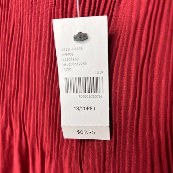NWT Lane Bryant Plus Sz 18 20 Burgundy Micro Pleated Wide Legs Popover Jumpsuit - Picture 5 of 14